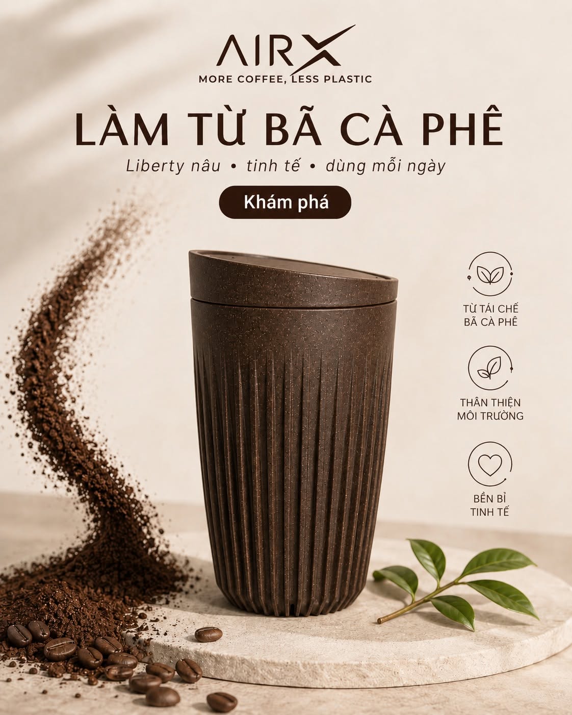 Vật liệu từ bã cà phê AirX - Ảnh 1.